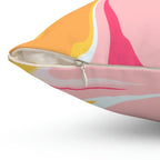 Strawberry Banana Cream Swirl Square Pillow Home Decor Pink Sweetheart