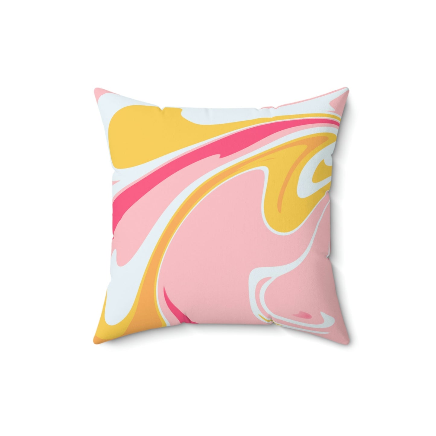 Strawberry Banana Cream Swirl Square Pillow Home Decor Pink Sweetheart
