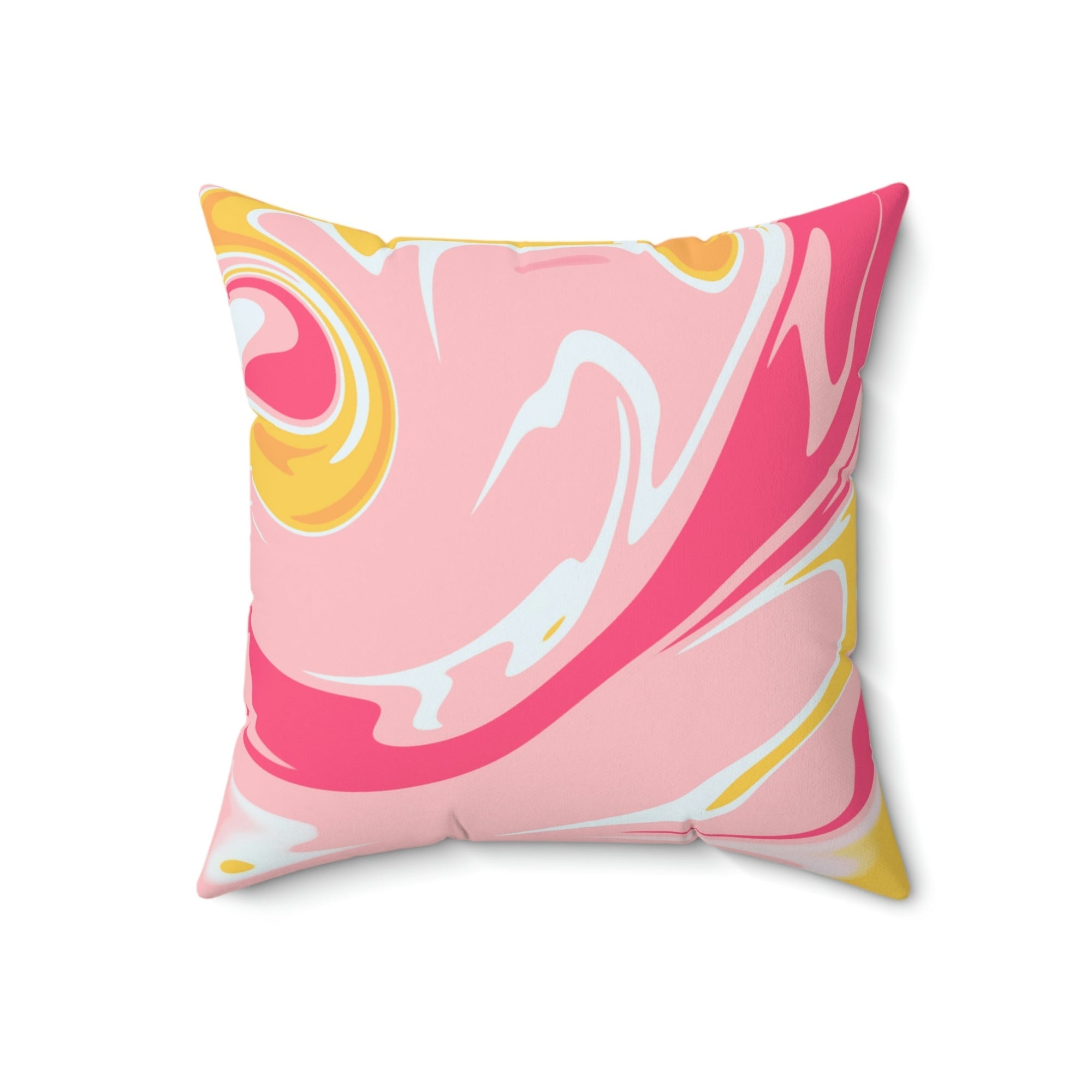 Strawberry Banana Cream Swirl Square Pillow Home Decor Pink Sweetheart