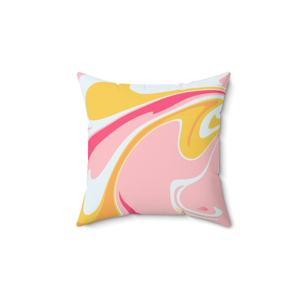 Strawberry Banana Cream Swirl Square Pillow Home Decor Pink Sweetheart