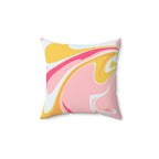 Strawberry Banana Cream Swirl Square Pillow Home Decor Pink Sweetheart