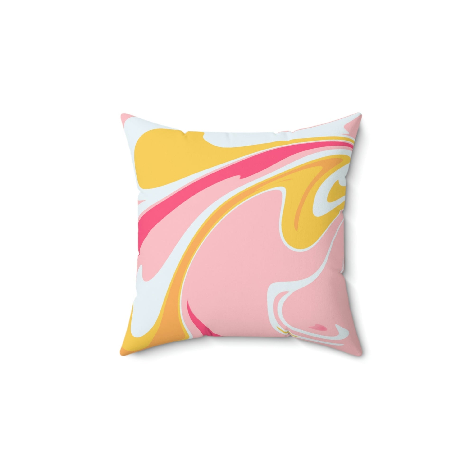 Strawberry Banana Cream Swirl Square Pillow Home Decor Pink Sweetheart