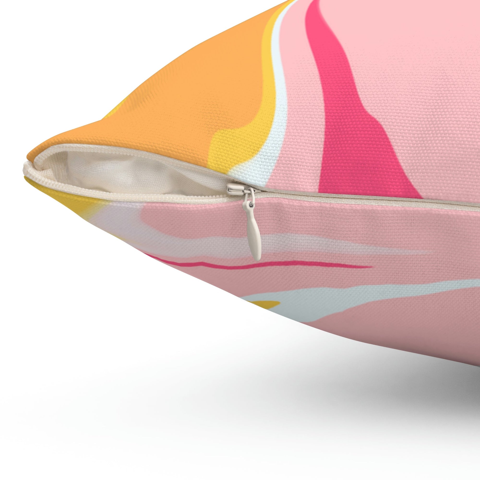 Strawberry Banana Cream Swirl Square Pillow Home Decor Pink Sweetheart