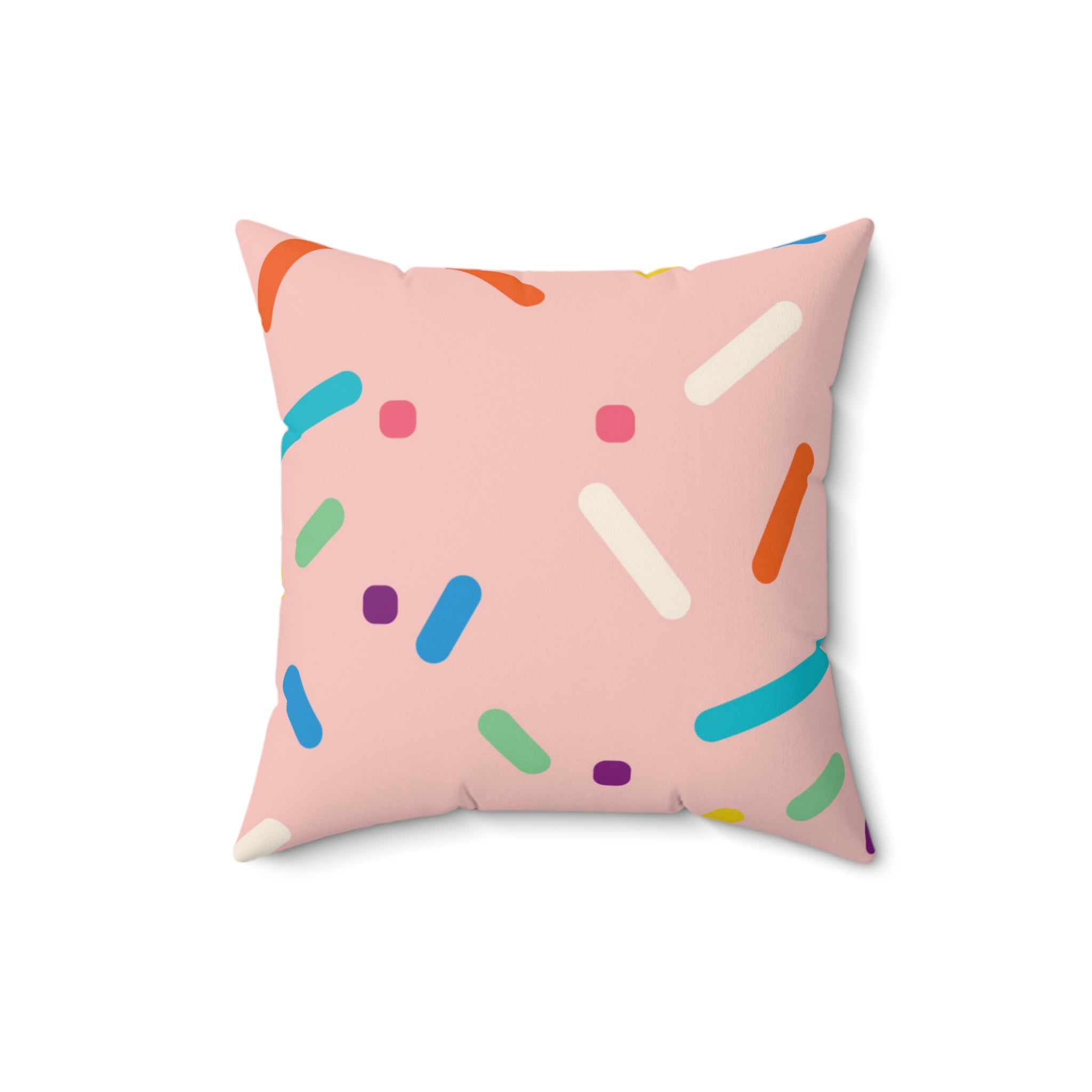 Strawberry Birthday Cake Square Pillow Home Decor Pink Sweetheart