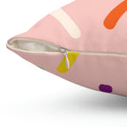 Strawberry Birthday Cake Square Pillow Home Decor Pink Sweetheart
