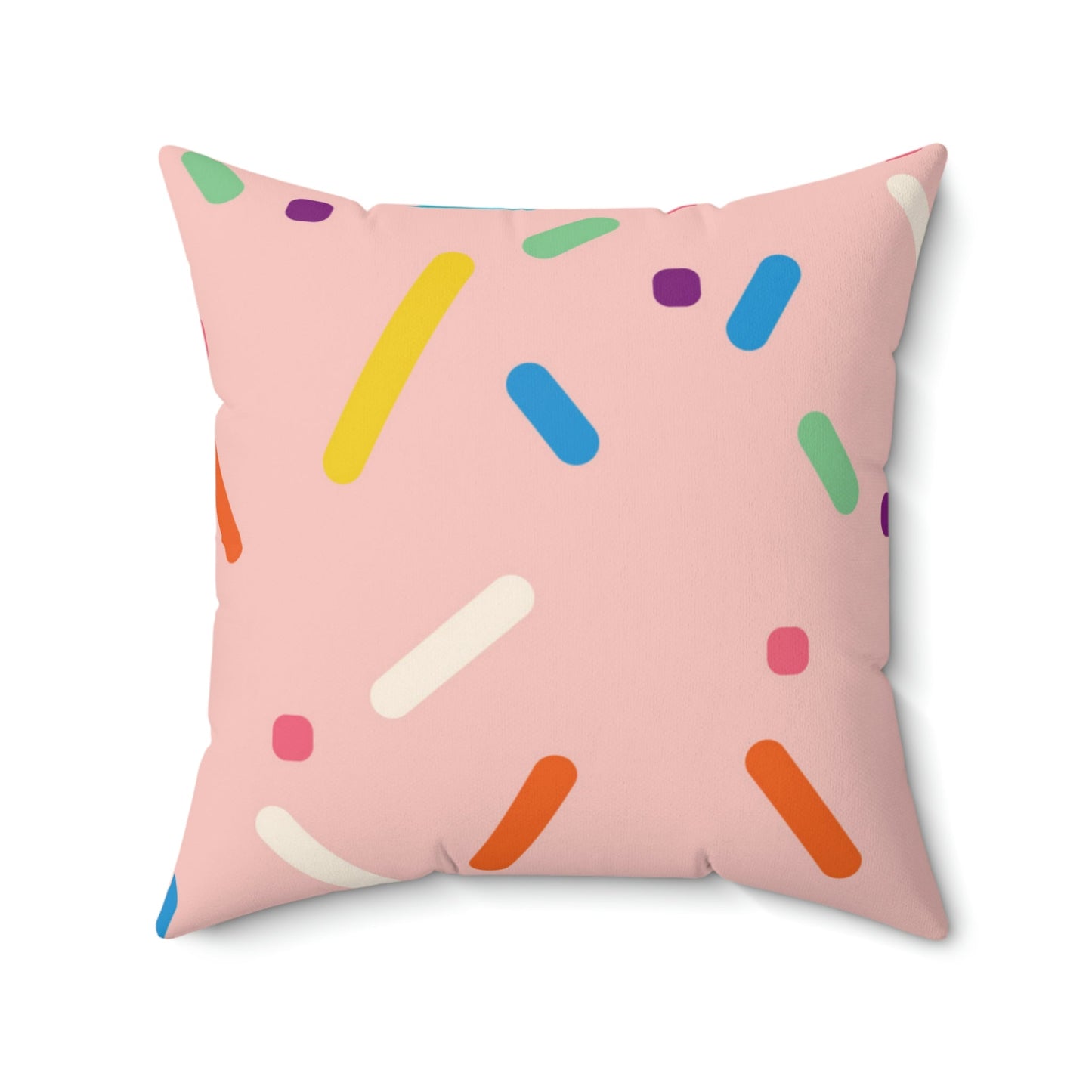 Strawberry Birthday Cake Square Pillow Home Decor Pink Sweetheart