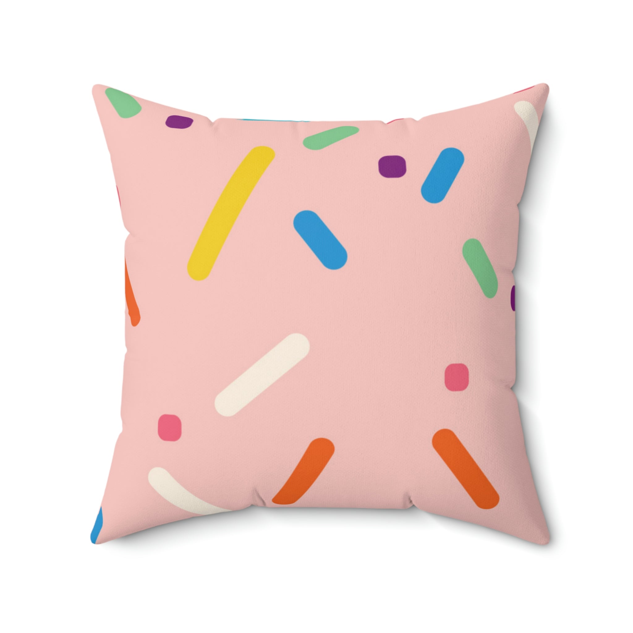 Strawberry Birthday Cake Square Pillow Home Decor Pink Sweetheart