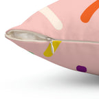 Strawberry Birthday Cake Square Pillow Home Decor Pink Sweetheart