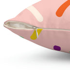 Strawberry Birthday Cake Square Pillow Home Decor Pink Sweetheart