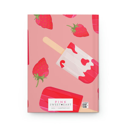 Strawberry Popsicle Hardcover Matte Journal Paper products Pink Sweetheart