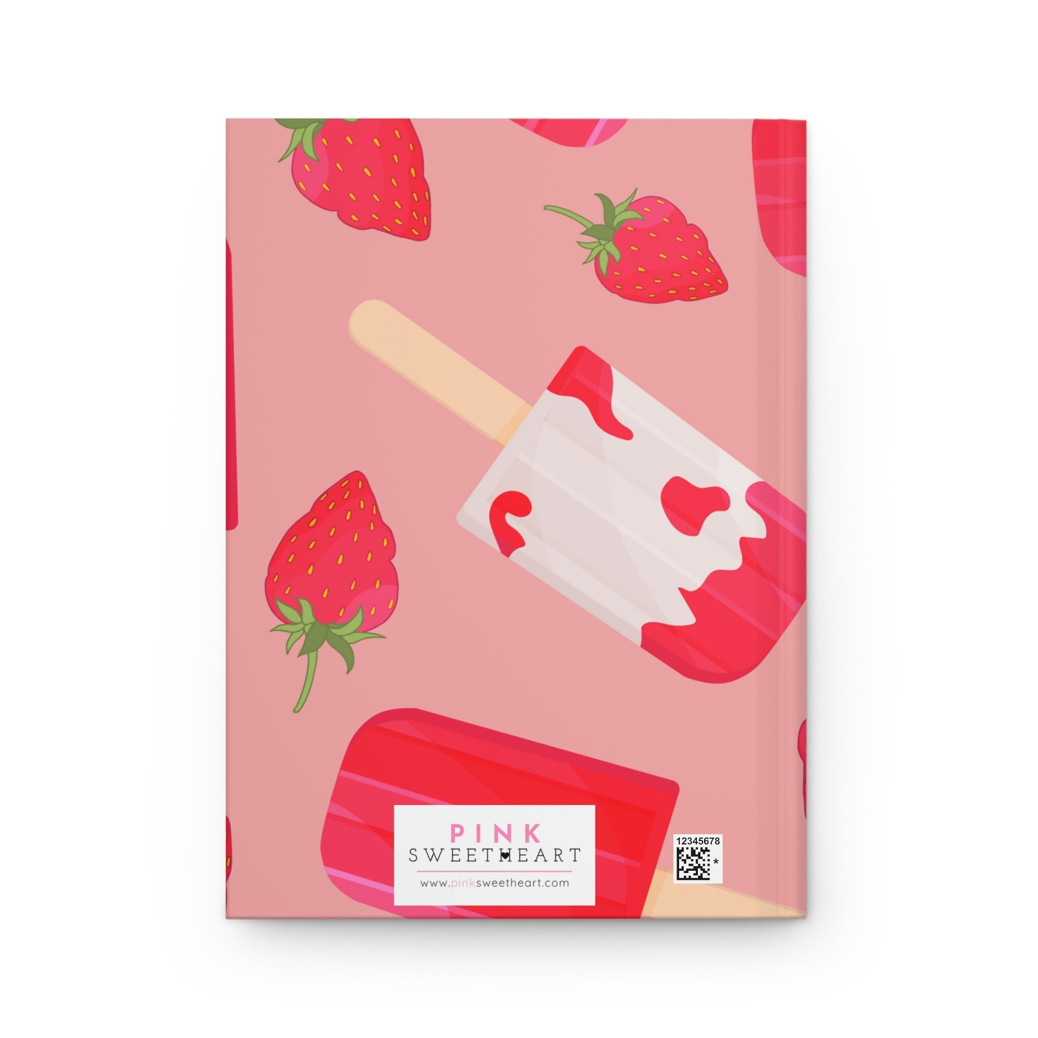 Strawberry Popsicle Hardcover Matte Journal Paper products Pink Sweetheart