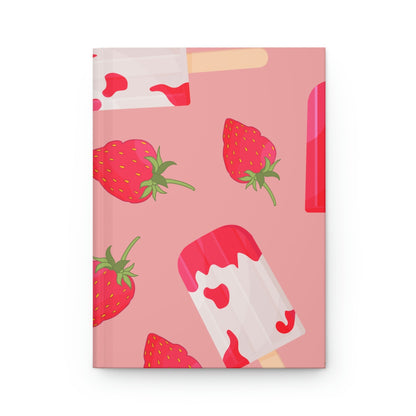 Strawberry Popsicle Hardcover Matte Journal Paper products Pink Sweetheart