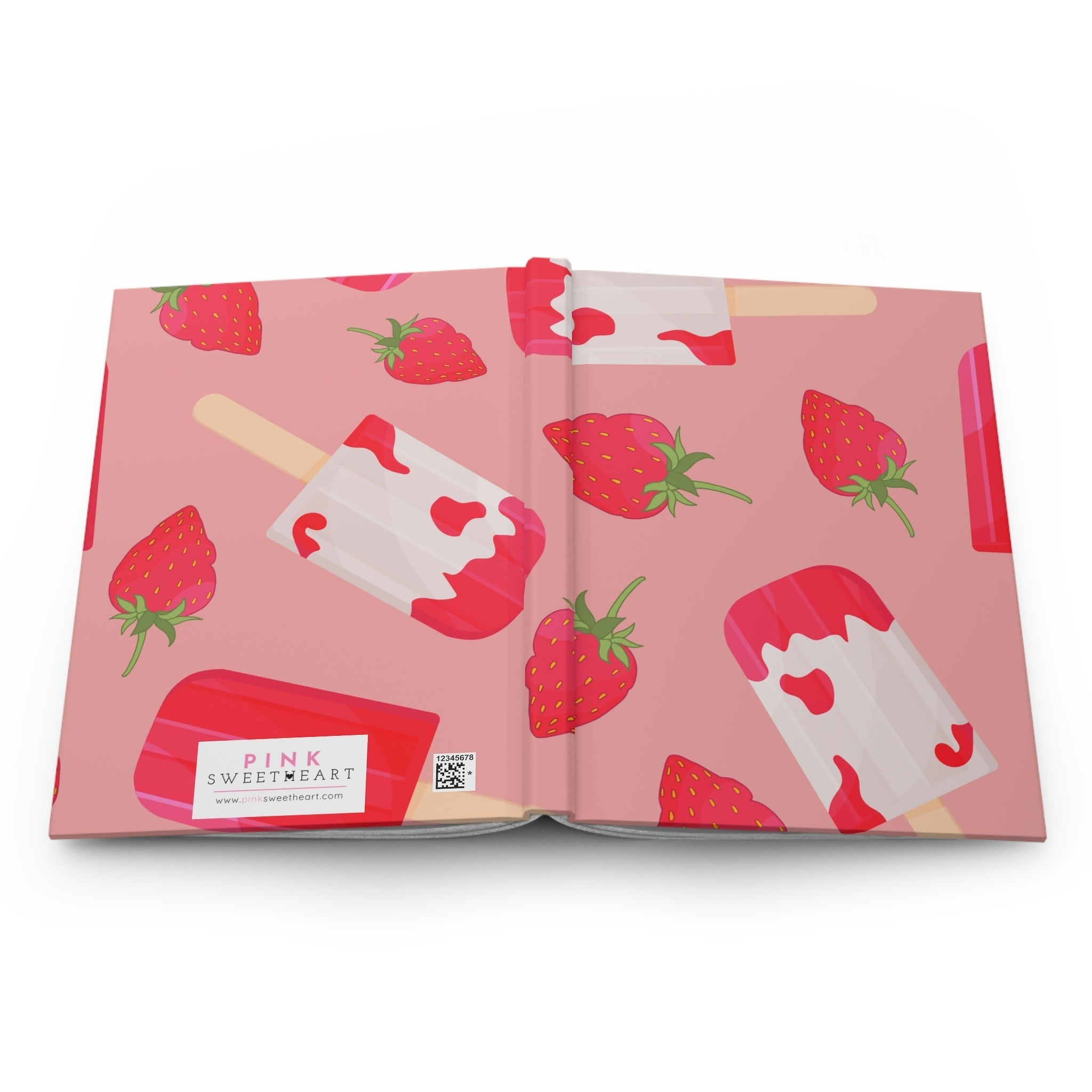 Strawberry Popsicle Hardcover Matte Journal Paper products Pink Sweetheart