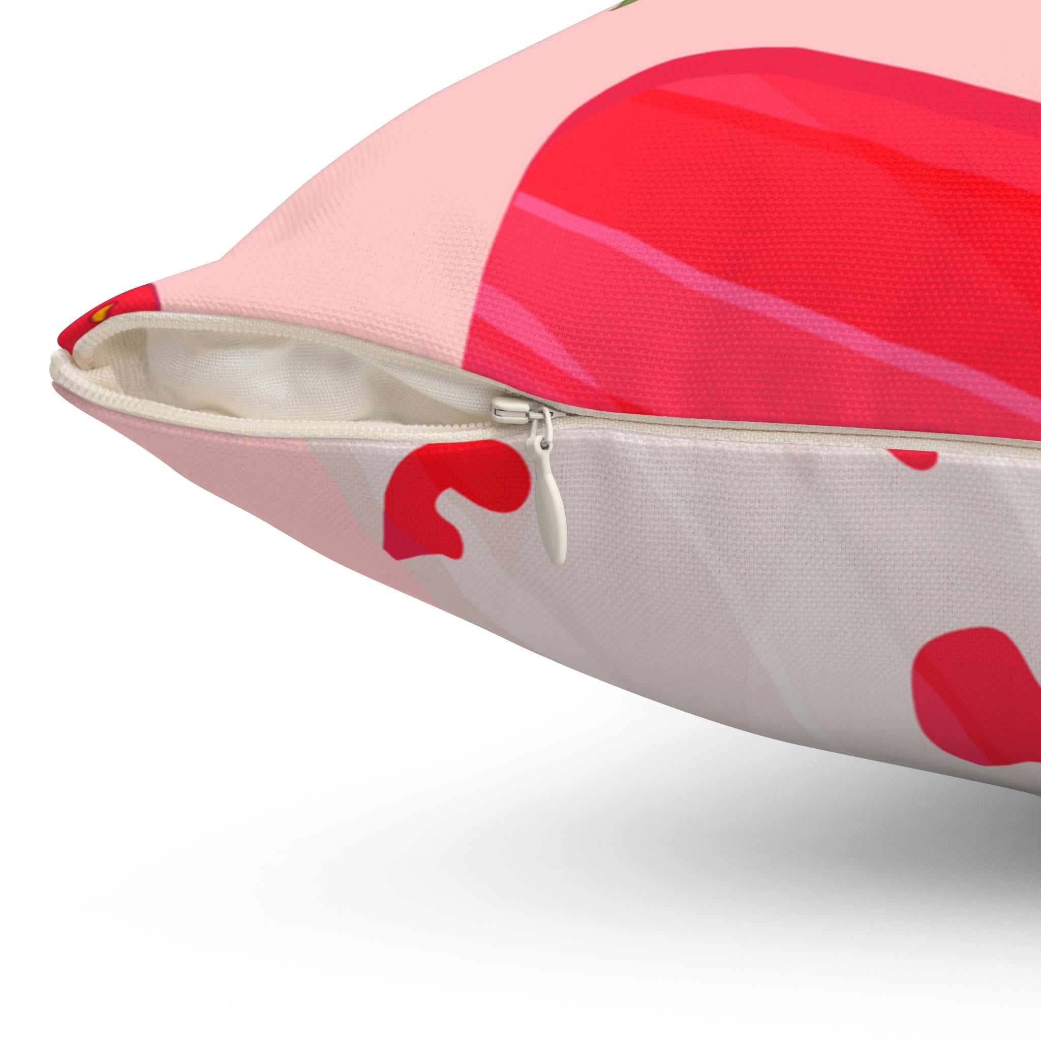 Strawberry Popsicle Square Pillow Home Decor Pink Sweetheart