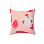 Strawberry Popsicle Square Pillow Home Decor Pink Sweetheart