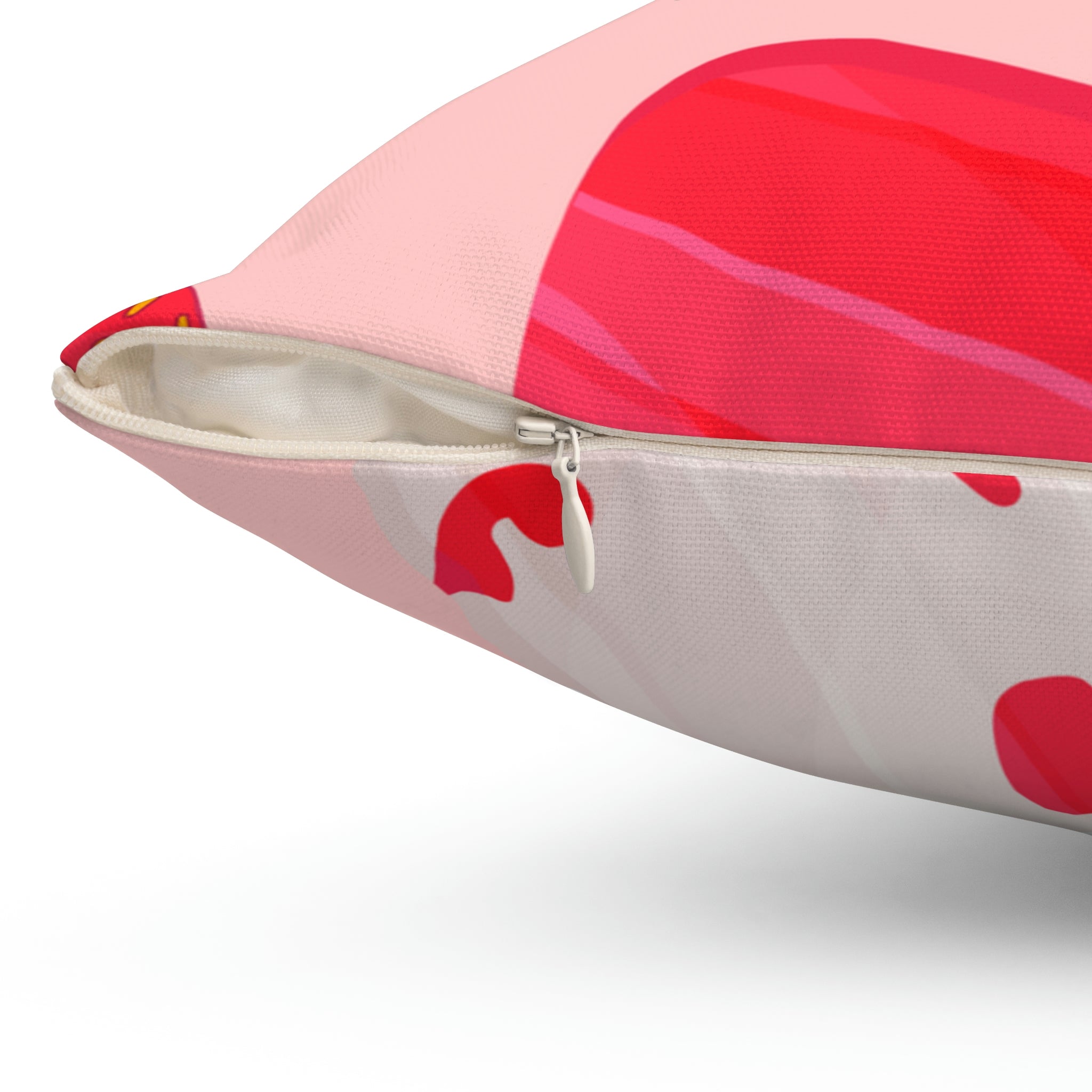 Strawberry Popsicle Square Pillow Home Decor Pink Sweetheart