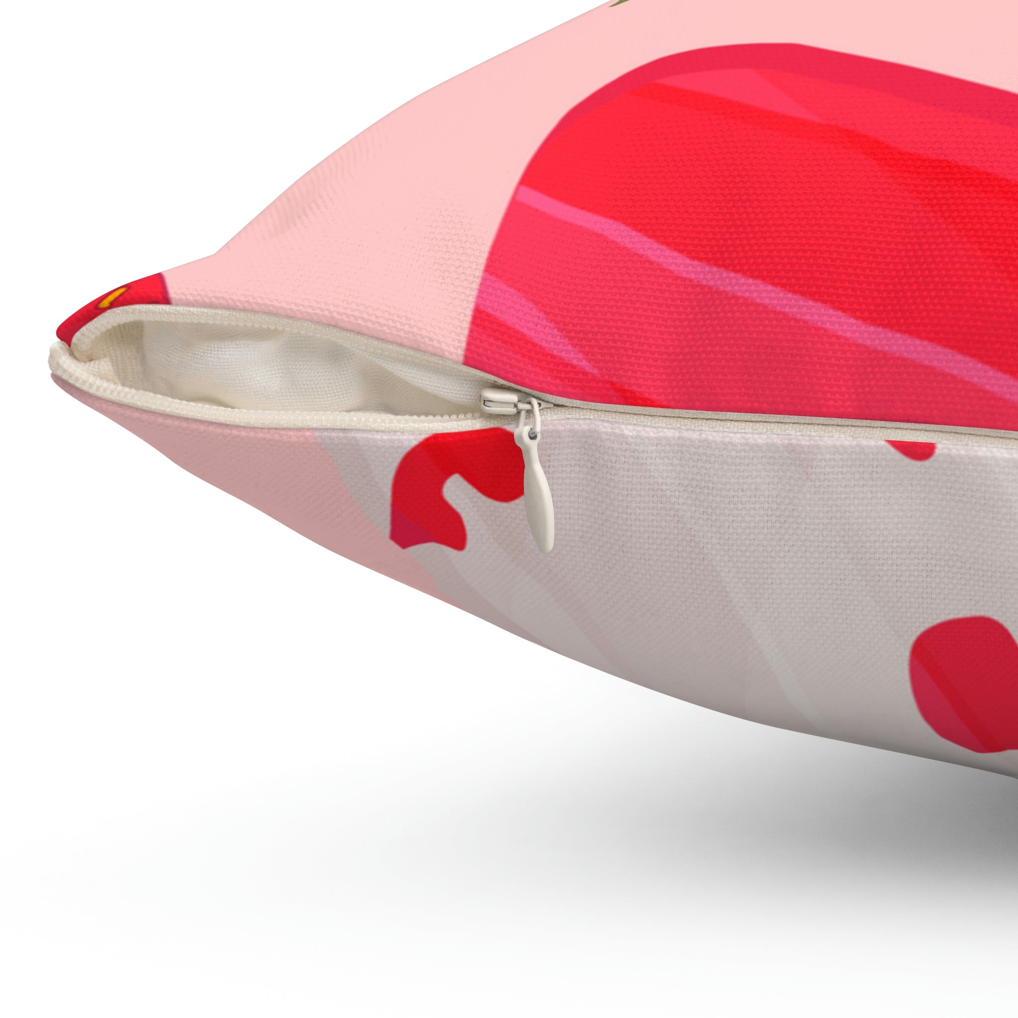 Strawberry Popsicle Square Pillow Home Decor Pink Sweetheart