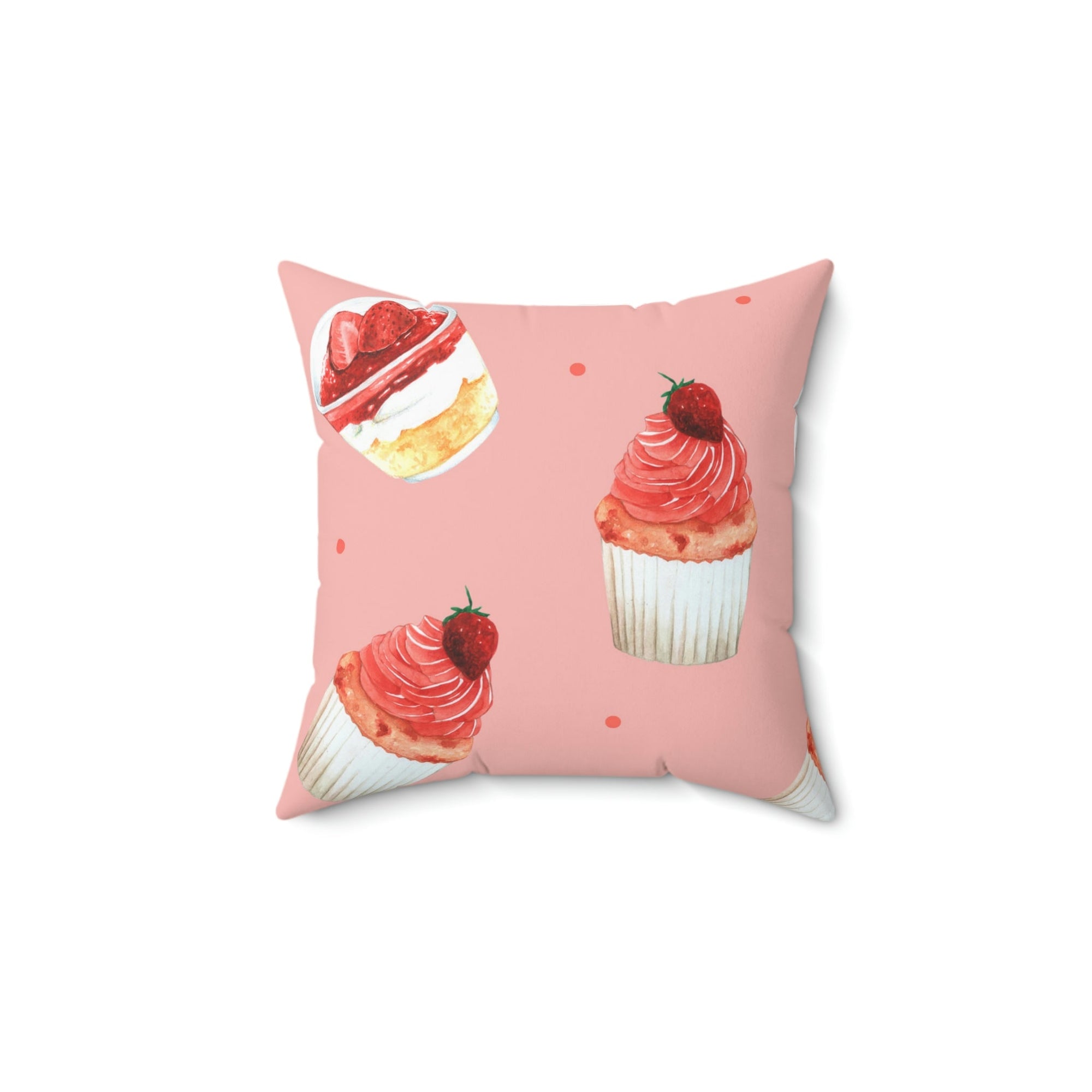 Strawberry Shortcake Square Pillow Home Decor Pink Sweetheart