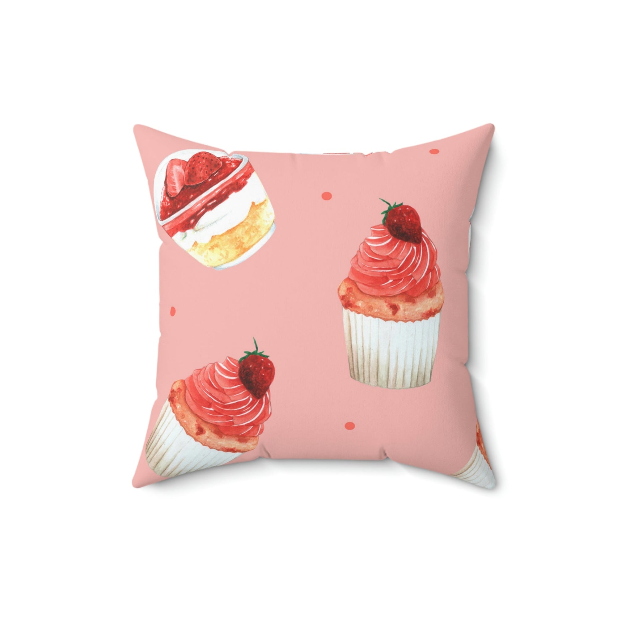 Strawberry Shortcake Square Pillow Home Decor Pink Sweetheart