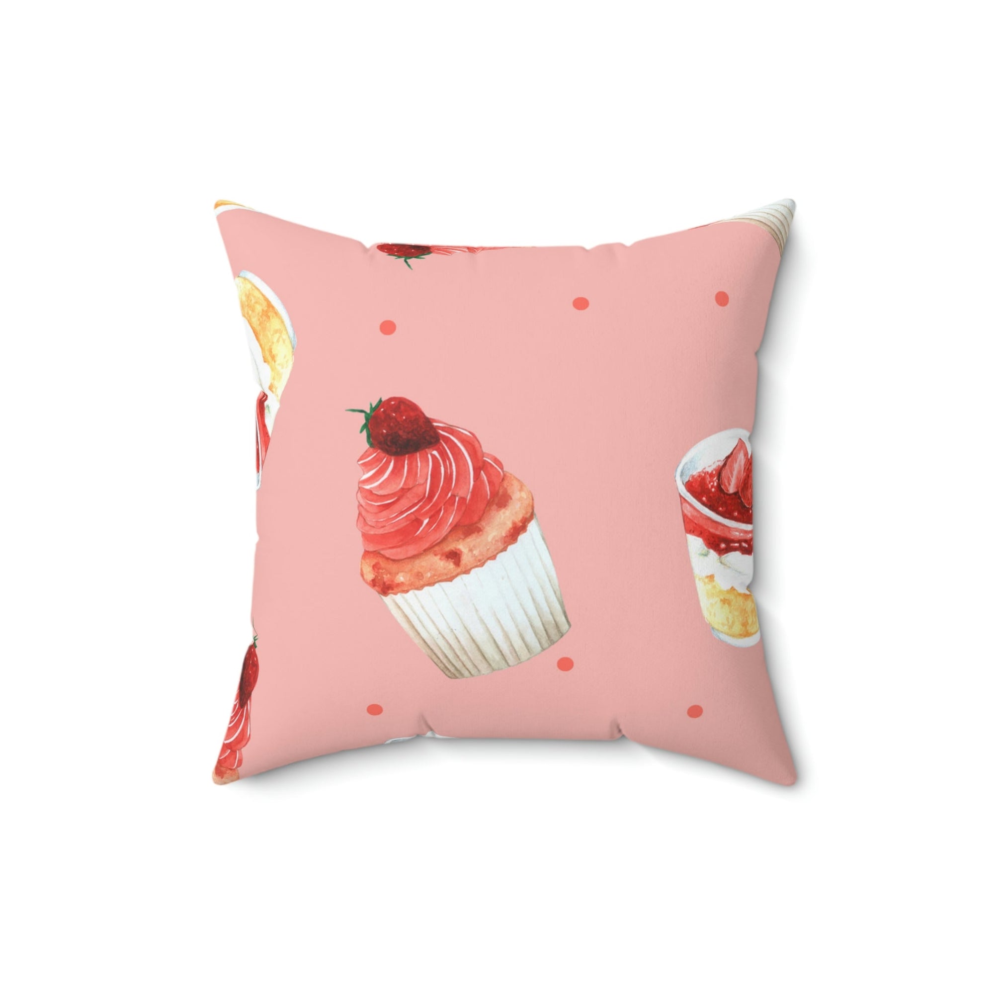 Strawberry Shortcake Square Pillow Home Decor Pink Sweetheart