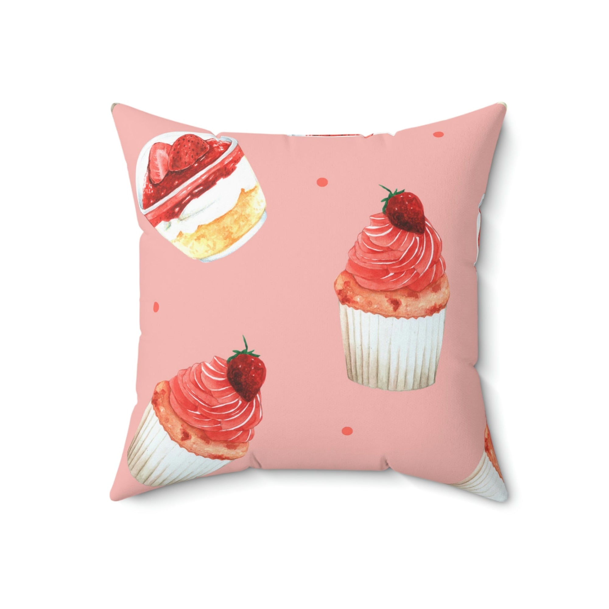 Strawberry Shortcake Square Pillow Home Decor Pink Sweetheart