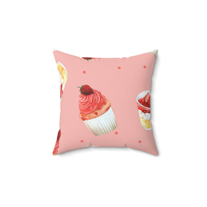 Strawberry Shortcake Square Pillow Home Decor Pink Sweetheart