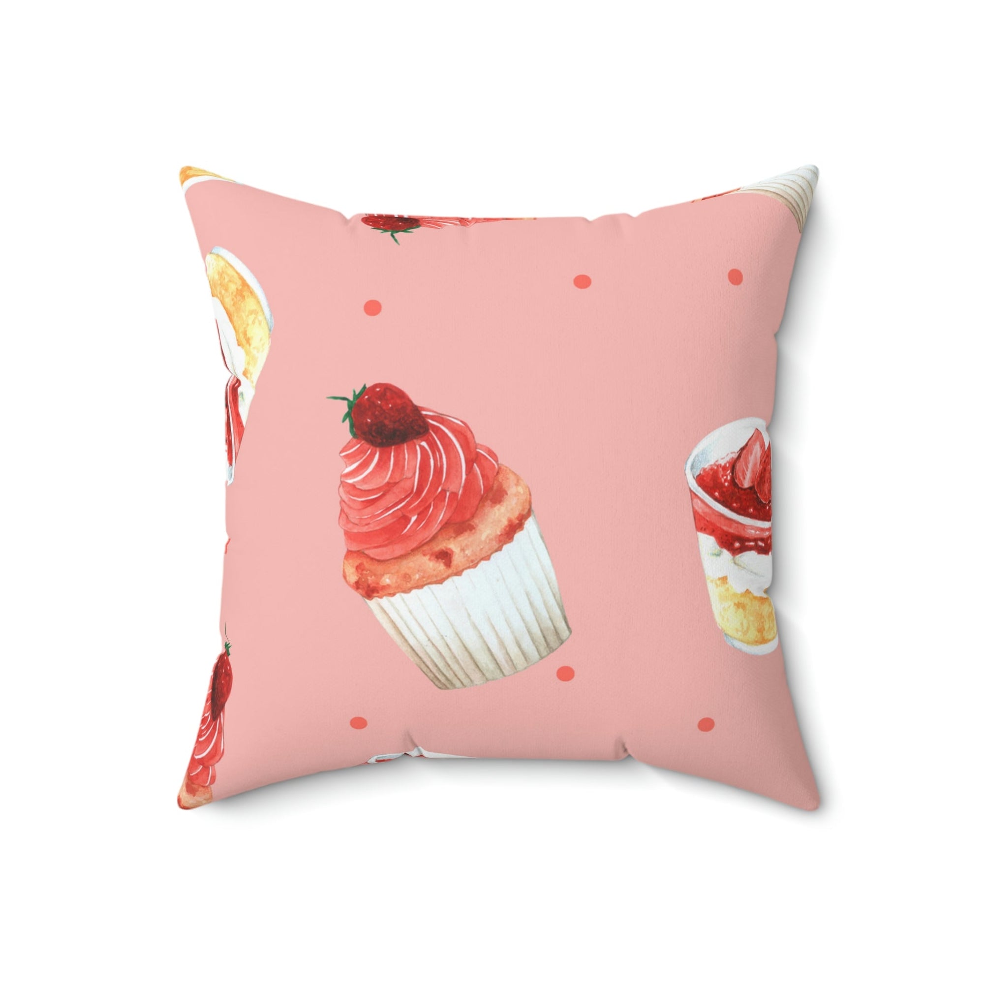 Strawberry Shortcake Square Pillow Home Decor Pink Sweetheart