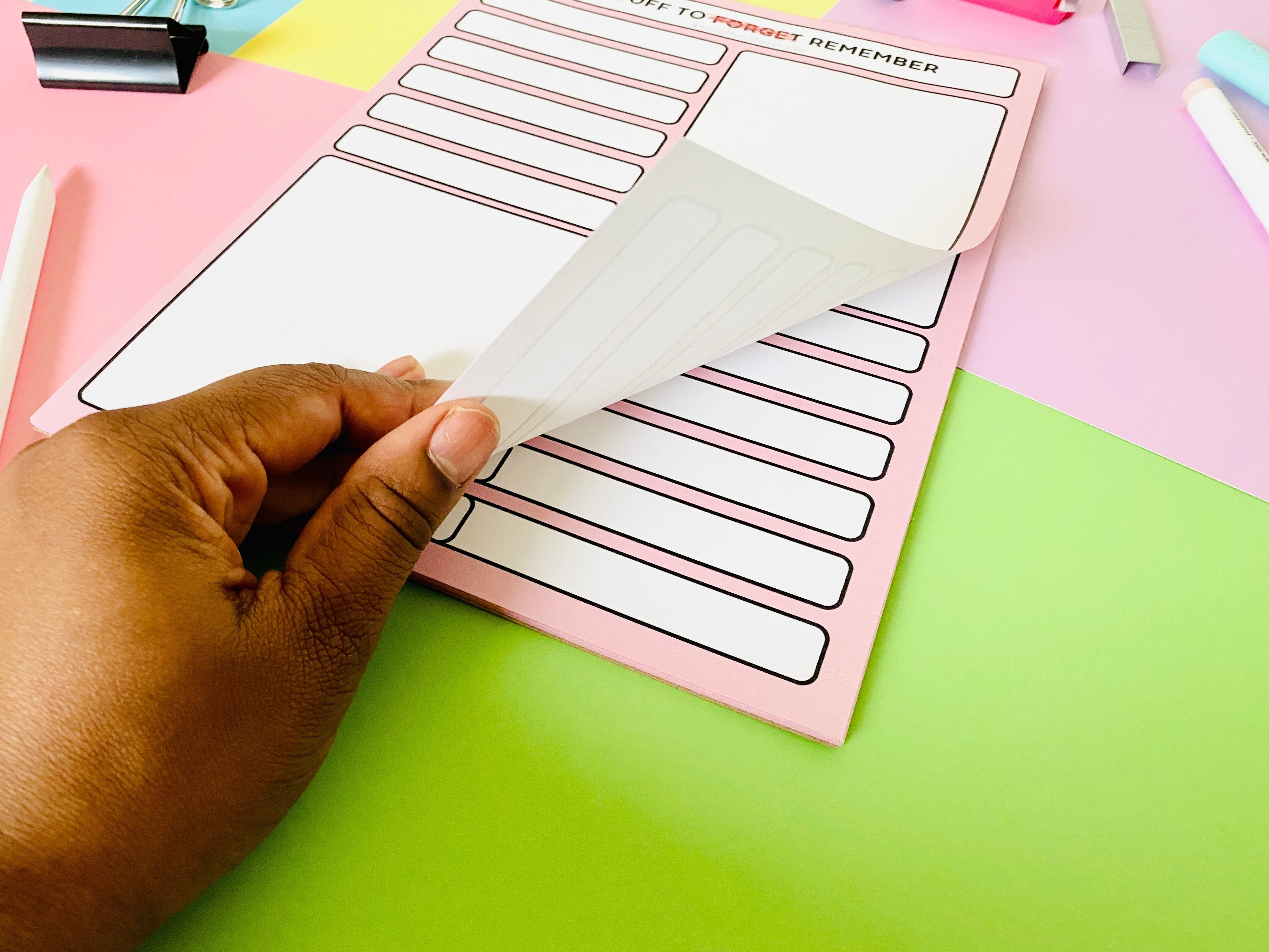 Stuff to Remember Pastel Stationery Notepad Notebooks & Notepads Pink Sweetheart