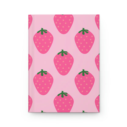 Succulent Strawberries Hardcover Matte Journal Paper products Pink Sweetheart