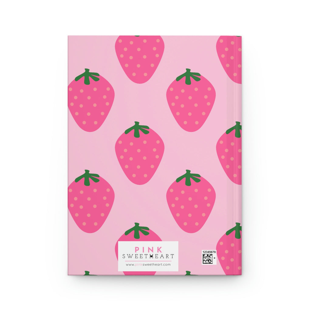 Succulent Strawberries Hardcover Matte Journal Paper products Pink Sweetheart