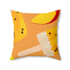 Sweet Peach Popsicle Square Pillow Home Decor Pink Sweetheart