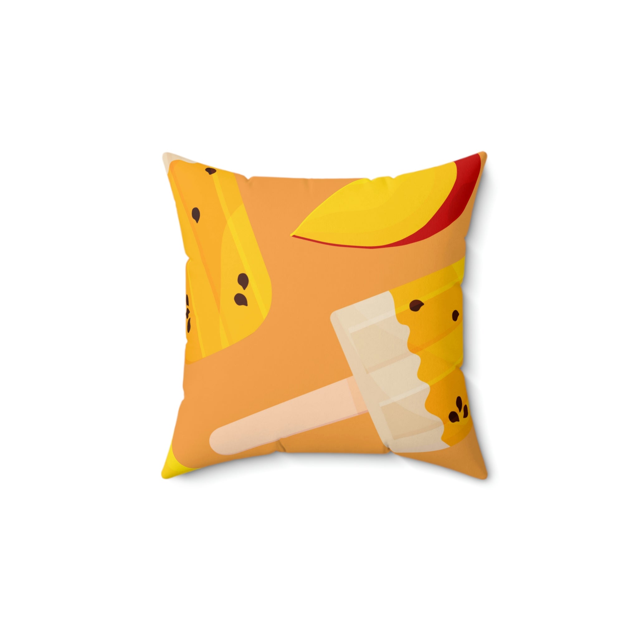 Sweet Peach Popsicle Square Pillow Home Decor Pink Sweetheart