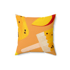 Sweet Peach Popsicle Square Pillow Home Decor Pink Sweetheart