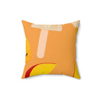 Sweet Peach Popsicle Square Pillow Home Decor Pink Sweetheart