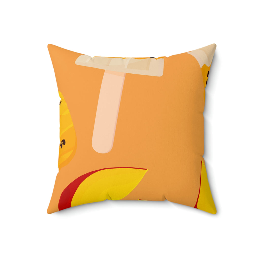 Sweet Peach Popsicle Square Pillow Home Decor Pink Sweetheart