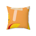 Sweet Peach Popsicle Square Pillow Home Decor Pink Sweetheart