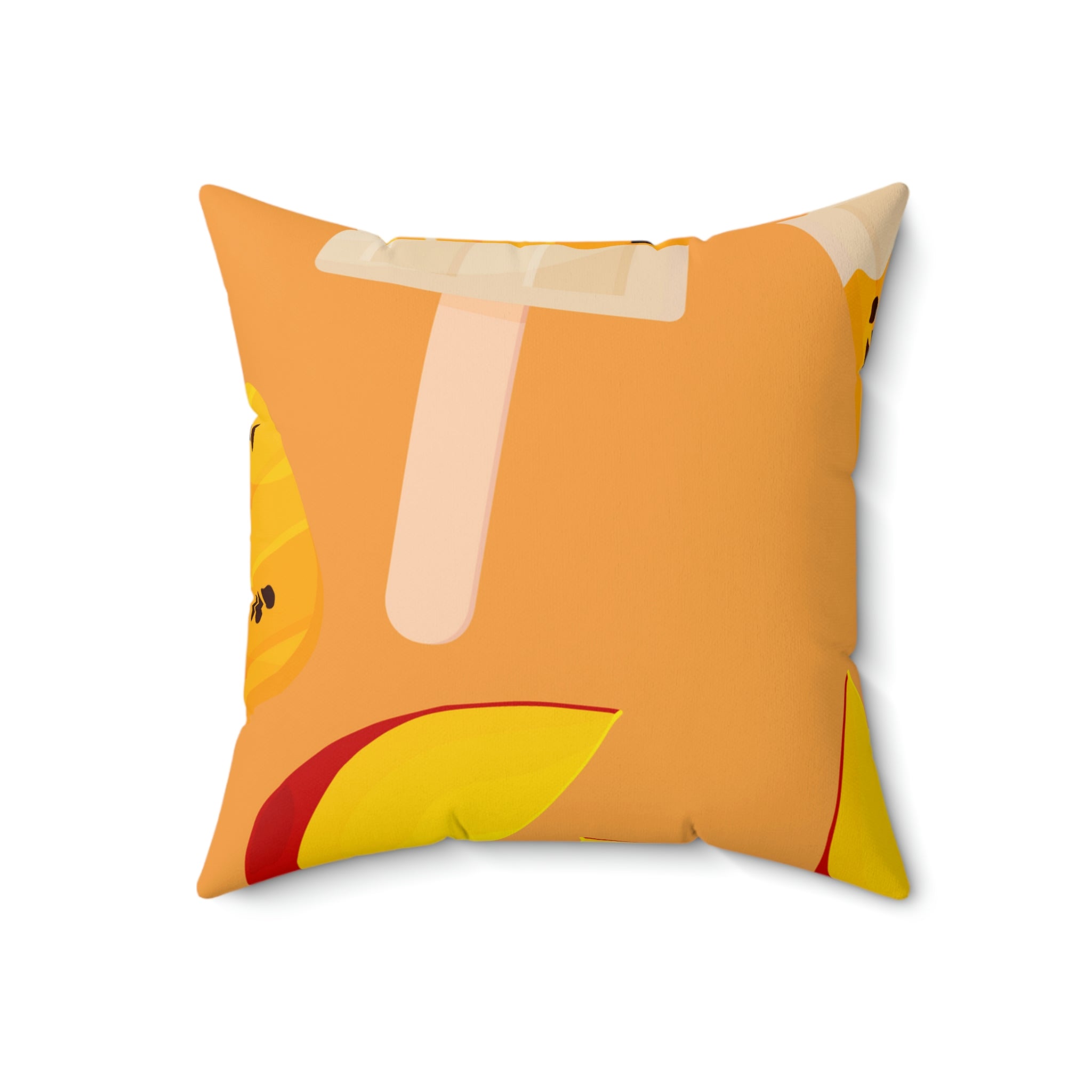Sweet Peach Popsicle Square Pillow Home Decor Pink Sweetheart