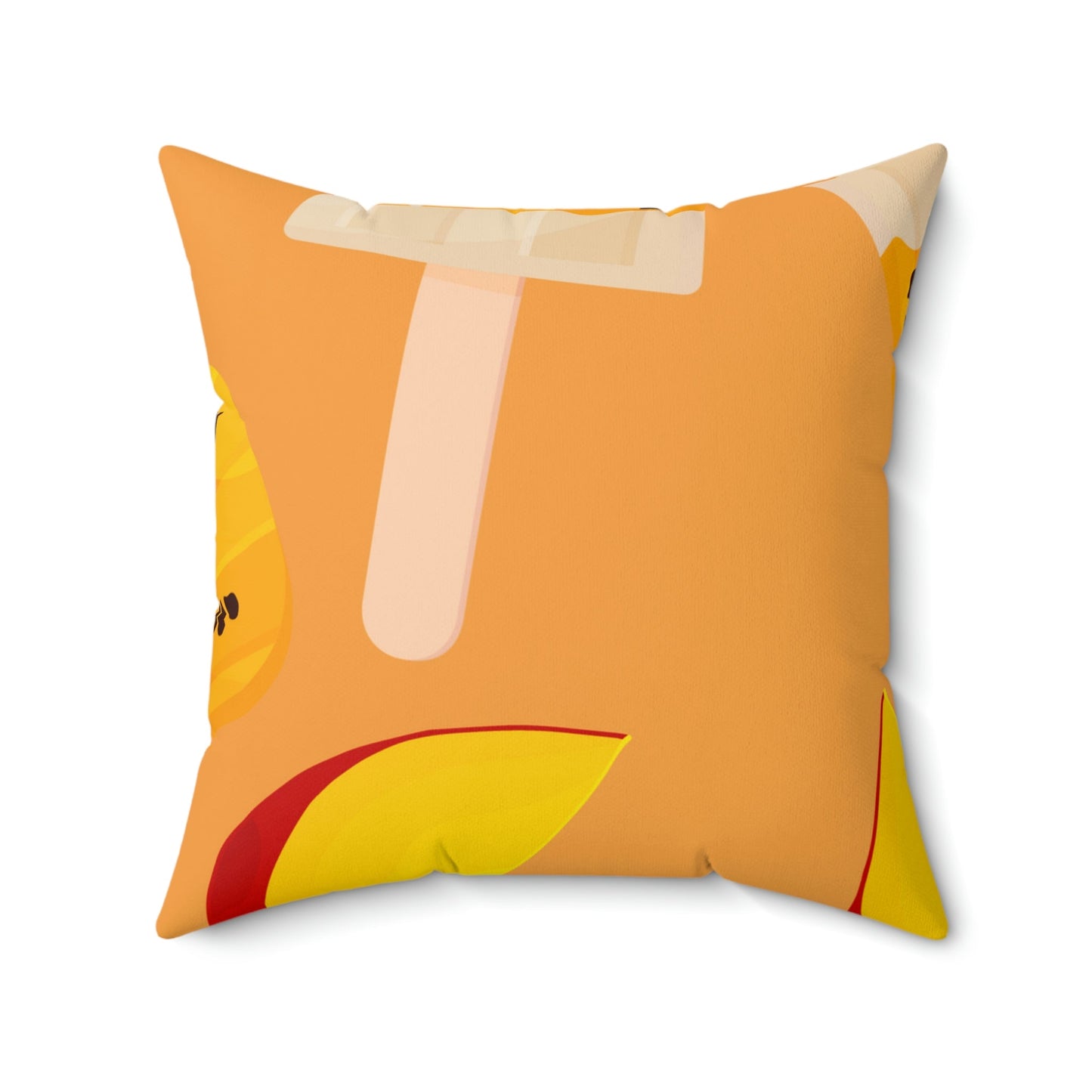 Sweet Peach Popsicle Square Pillow Home Decor Pink Sweetheart