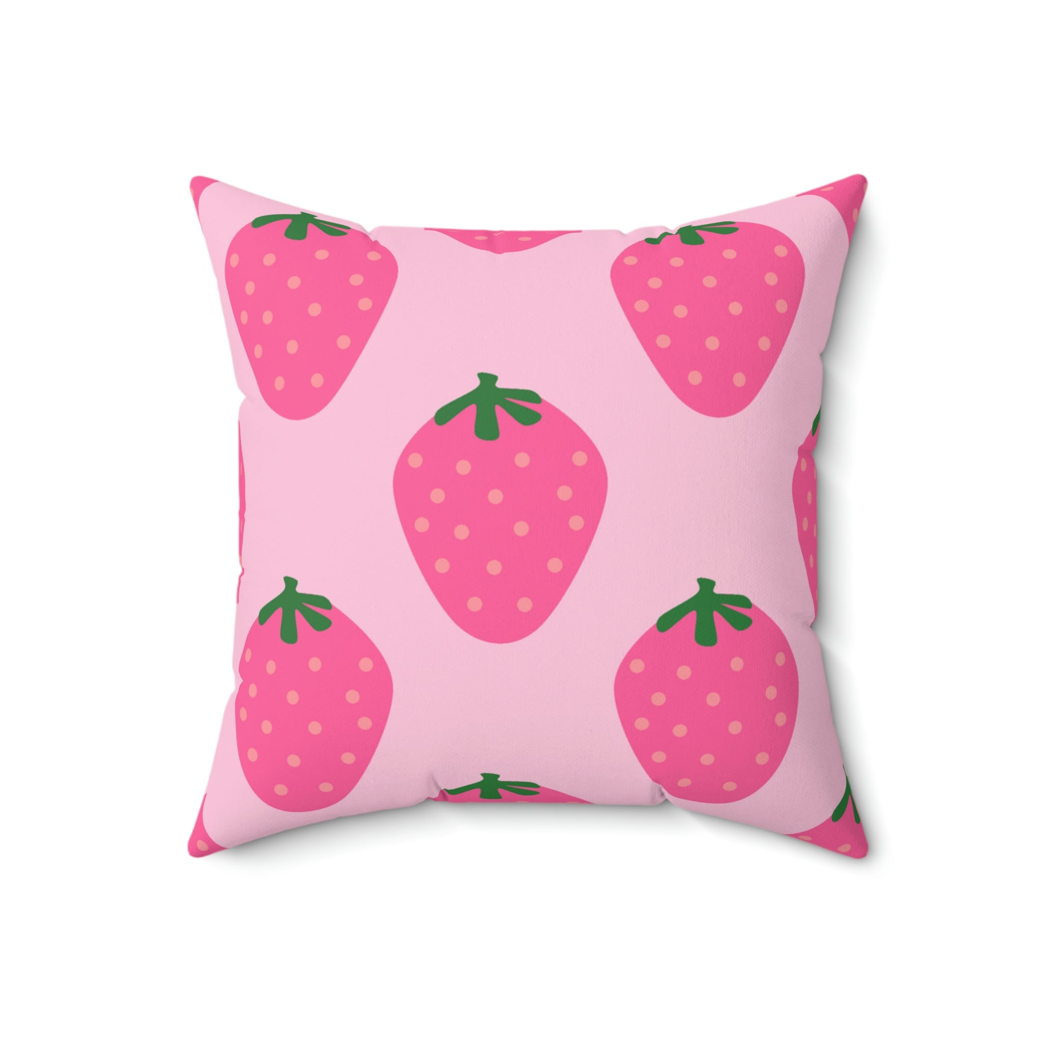 Sweet Strawberries Square Pillow Home Decor Pink Sweetheart