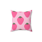 Sweet Strawberries Square Pillow Home Decor Pink Sweetheart