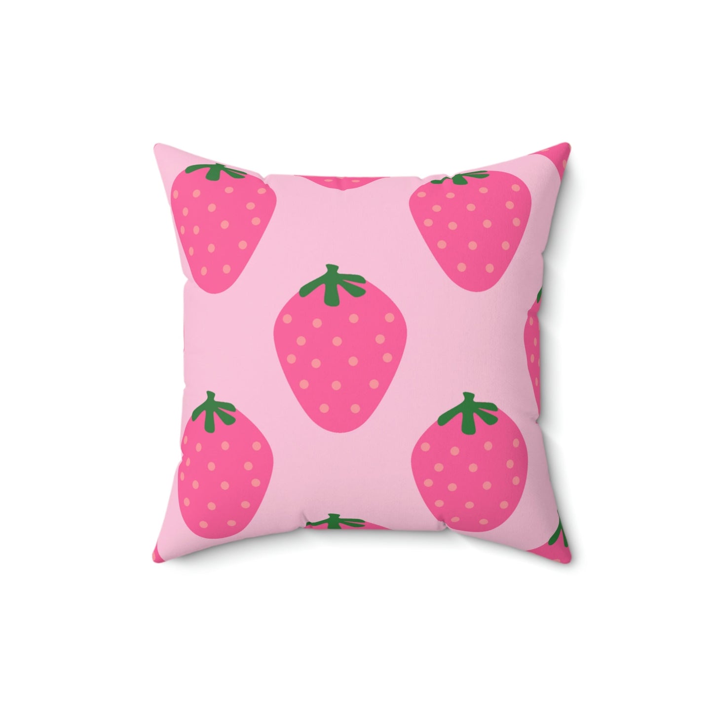 Sweet Strawberries Square Pillow Home Decor Pink Sweetheart