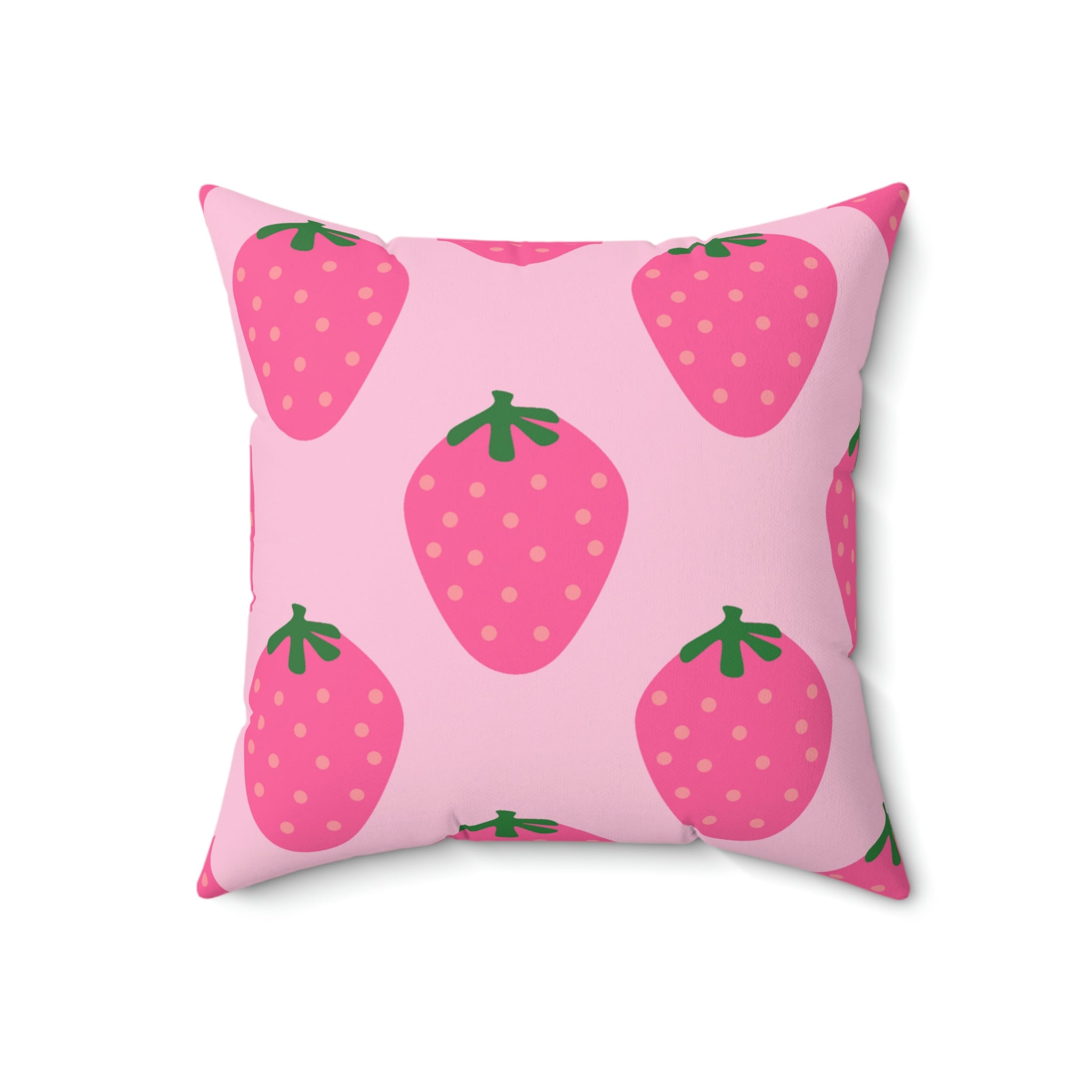 Sweet Strawberries Square Pillow Home Decor Pink Sweetheart