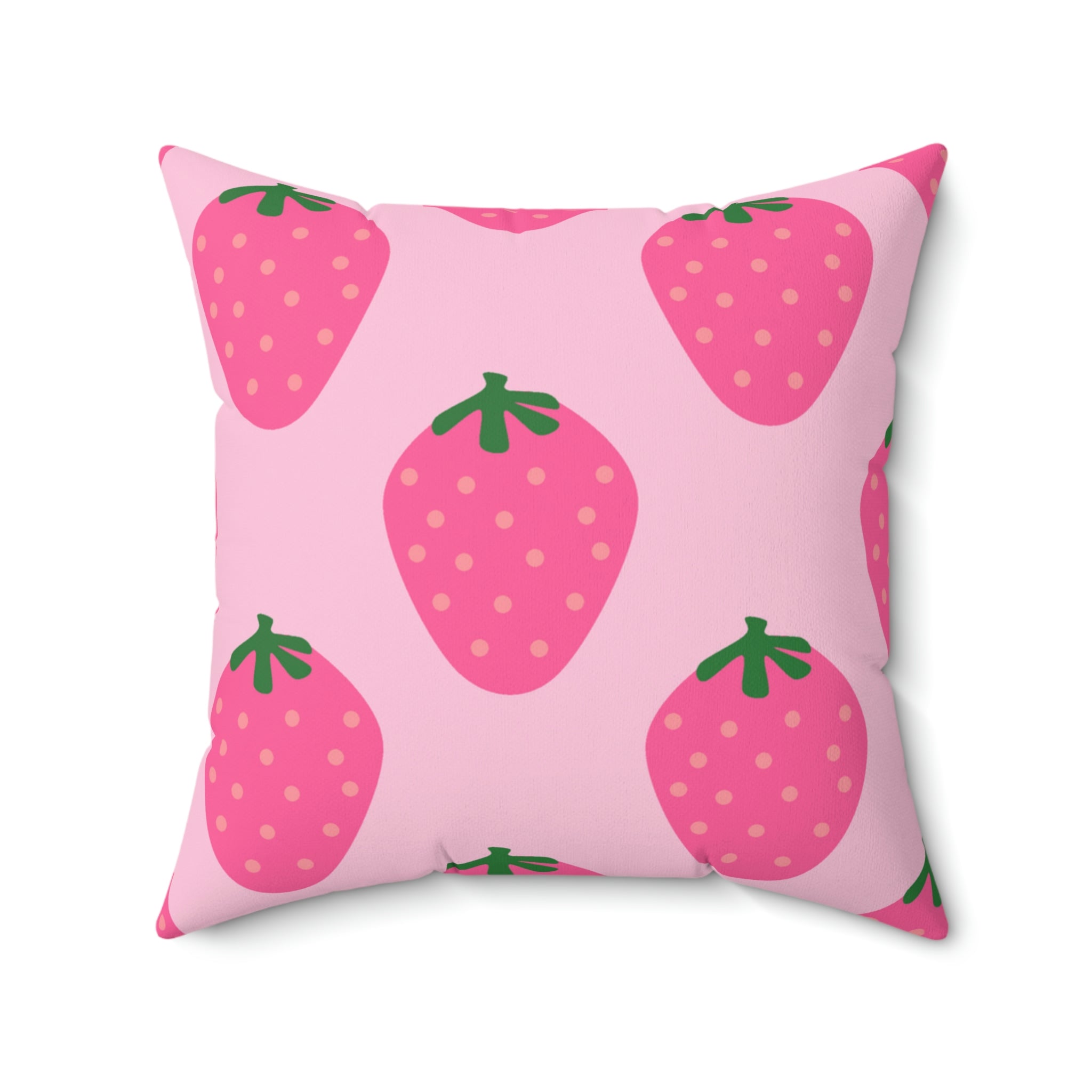 Sweet Strawberries Square Pillow Home Decor Pink Sweetheart