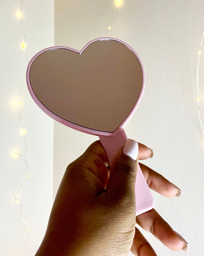 Sweetheart Hand Mirror with Bow Face Mirrors Pink Sweetheart