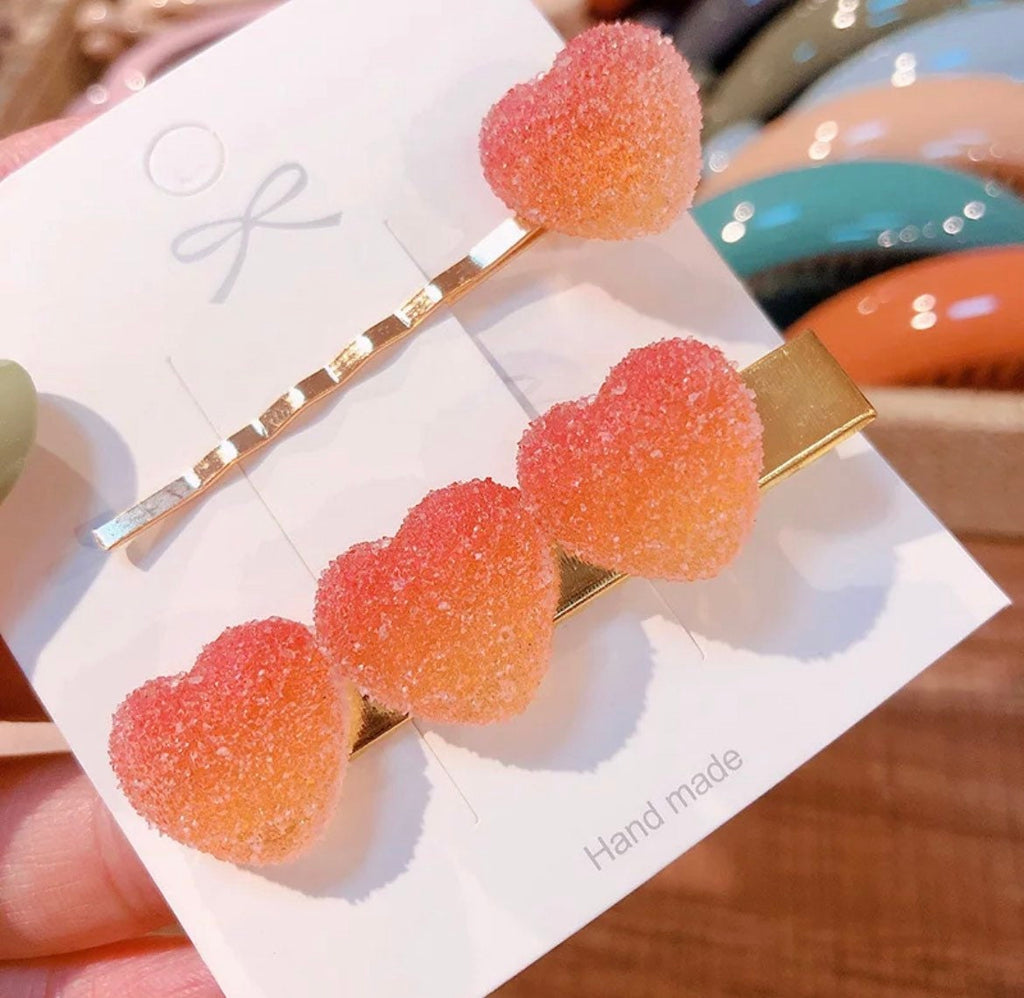 Sweetheart Sour Gummy Candy Hair Clip Hair Claws & Clips Pink Sweetheart