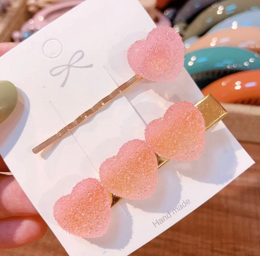 Sweetheart Sour Gummy Candy Hair Clip Hair Claws & Clips Pink Sweetheart