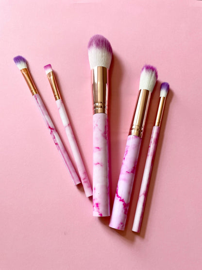 Swirled Marbled Cosmetic Makeup Brushes Makeup Brushes Pink Sweetheart
