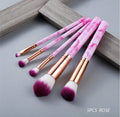Swirled Marbled Cosmetic Makeup Brushes 5pc - Pink Sweetheart