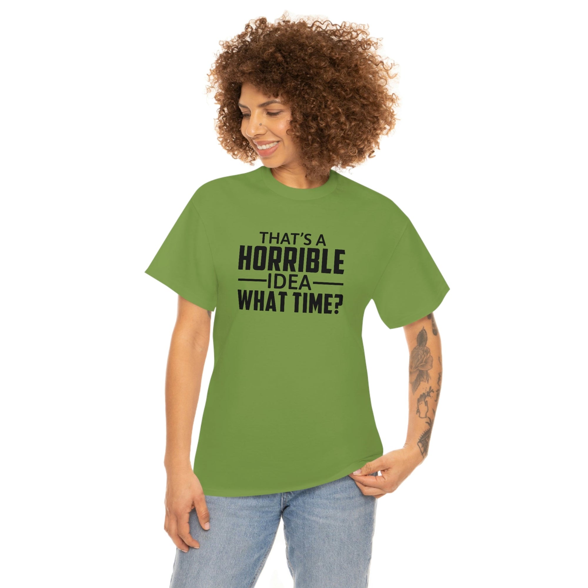That's a Horrible Idea Cotton Tee T-Shirt Pink Sweetheart