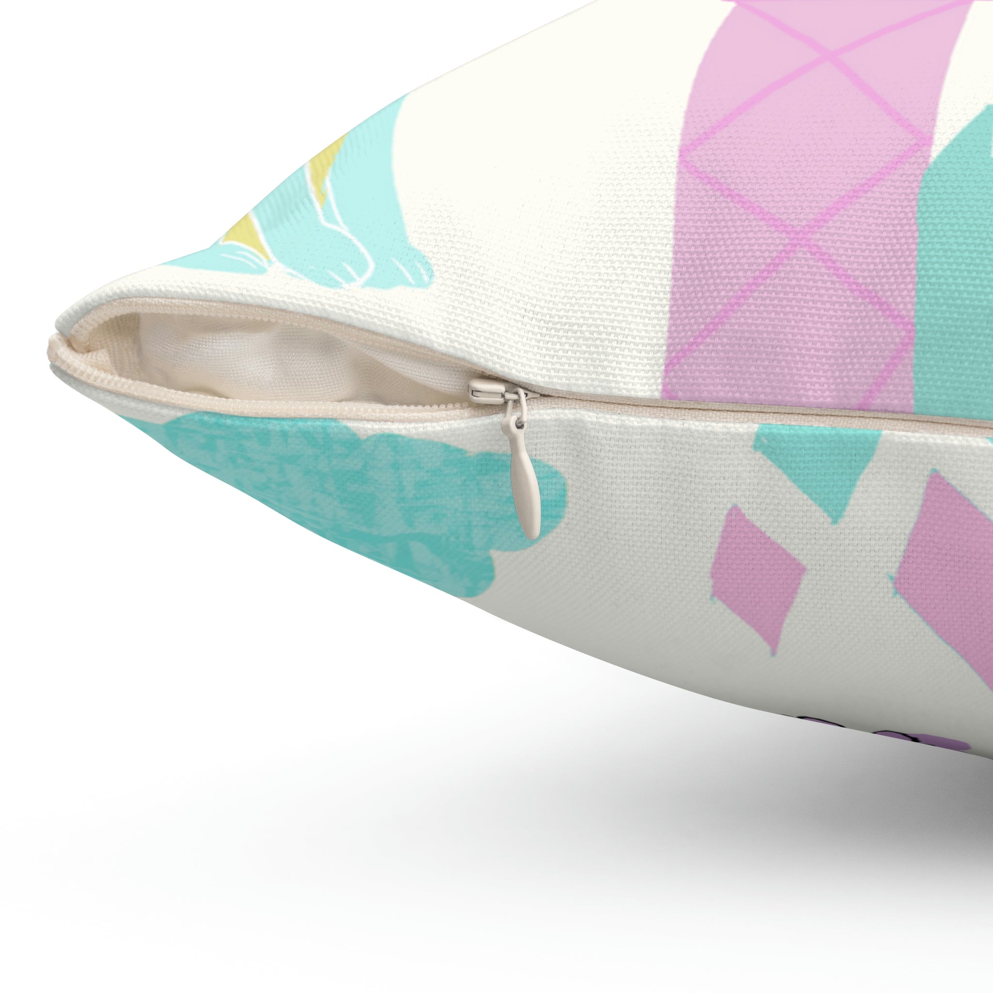 The Kitten Castle Square Pillow Home Decor Pink Sweetheart